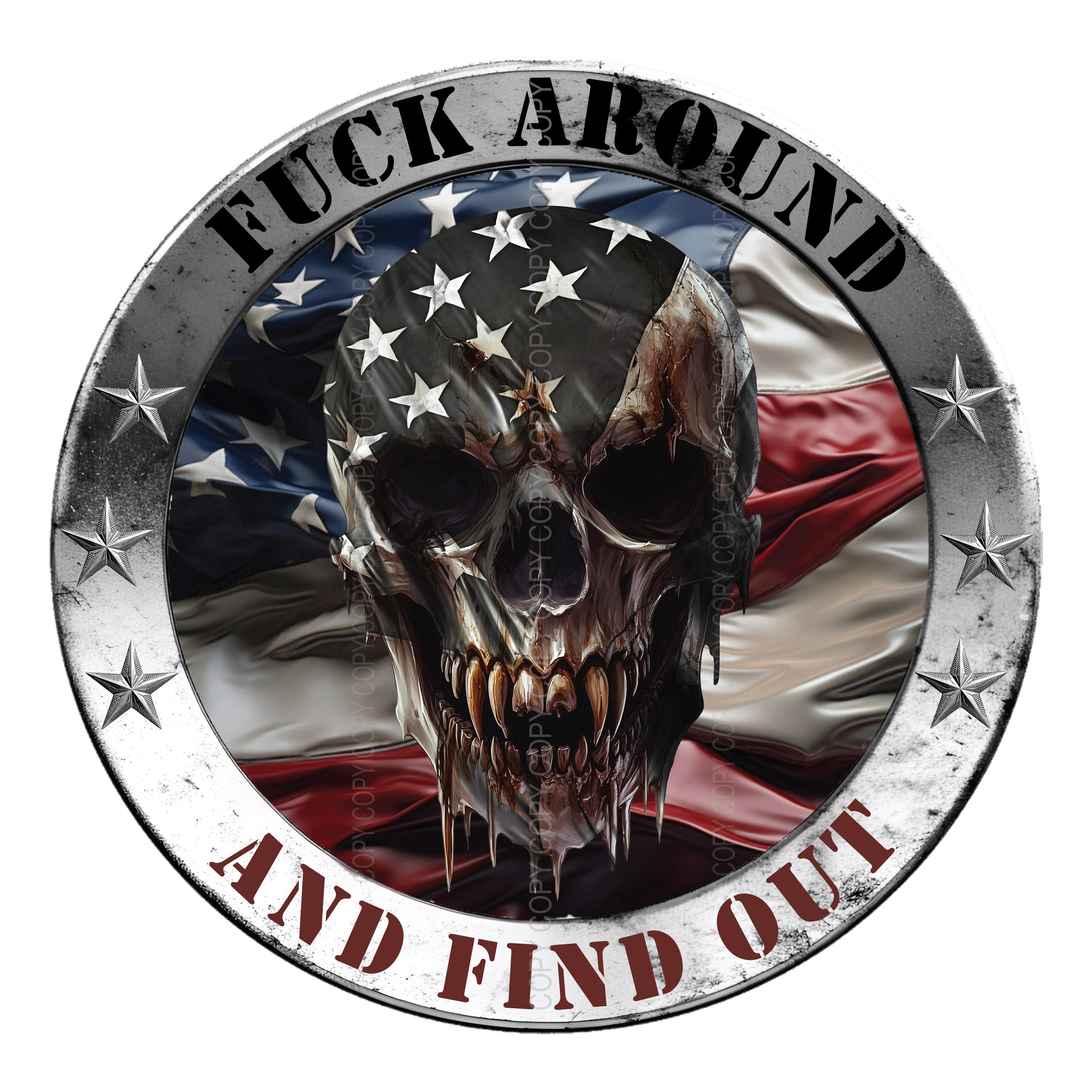 FAFO Skull Stickers - Fuck Around and Find Out Decals / USA Black Flag