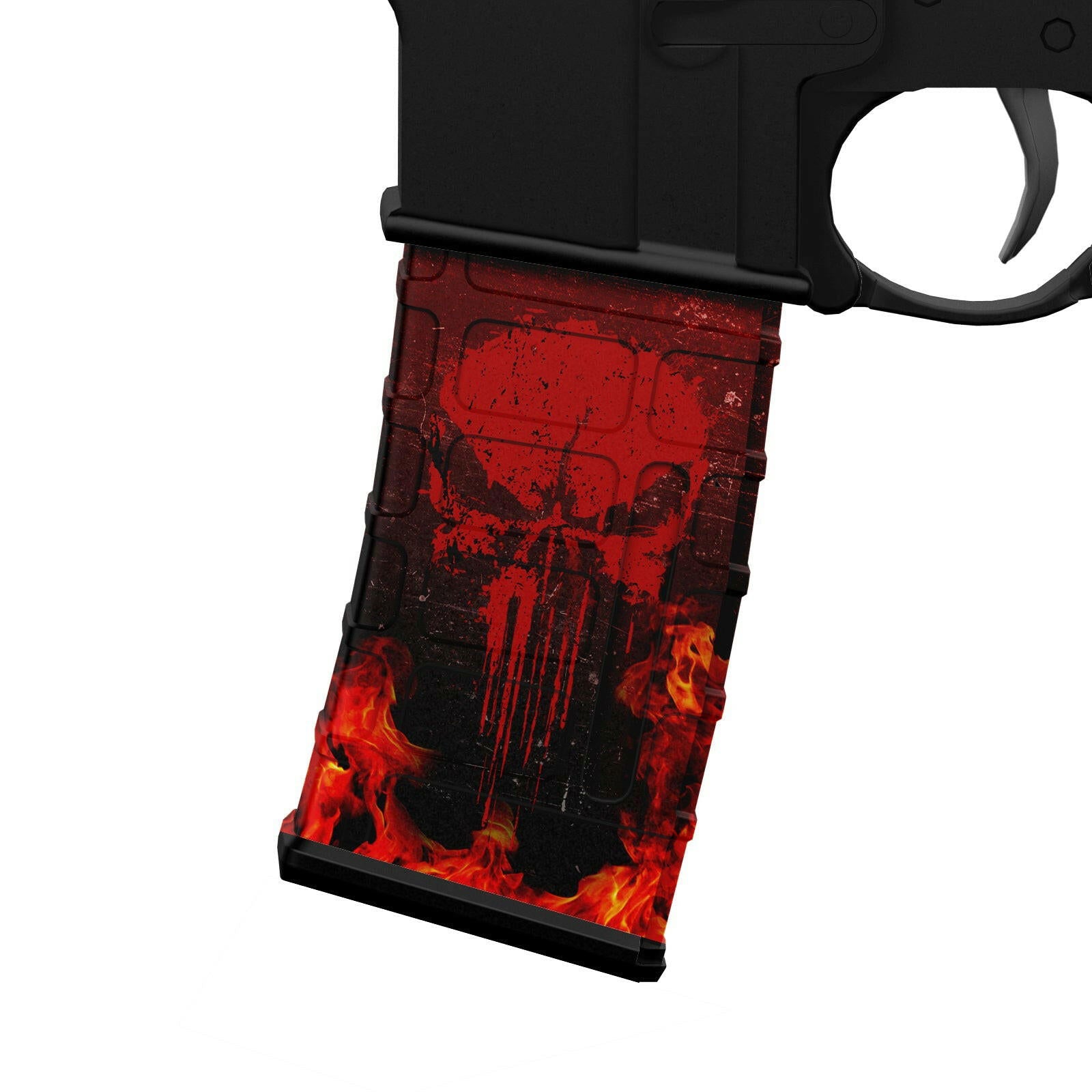 AR-15/M4 Mag Skin - Premium Vinyl Mag Wrap - Fire Skull - WrapMyGun Gun Skins & AR-15 M4 Mag Skins