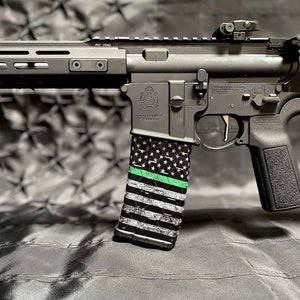 AR-15/M4 Mag Skin - Premium Vinyl Mag Wrap - Green Line - WrapMyGun Gun Skins & AR-15 M4 Mag Skins