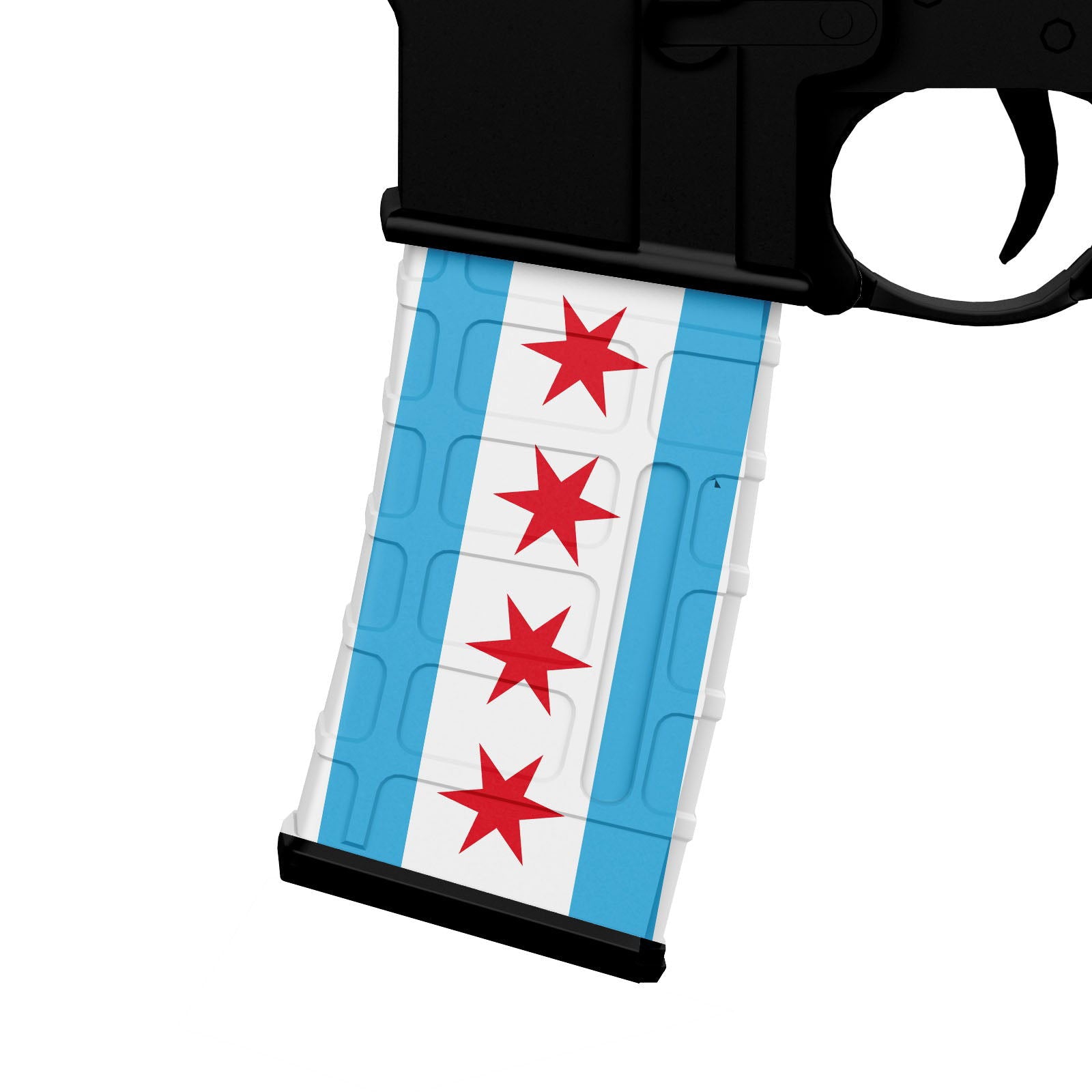 AR-15 M4 M16 Mag Skin - Flag of Chicago - WrapMyGun Gun Skins & AR-15 M4 Mag Skins