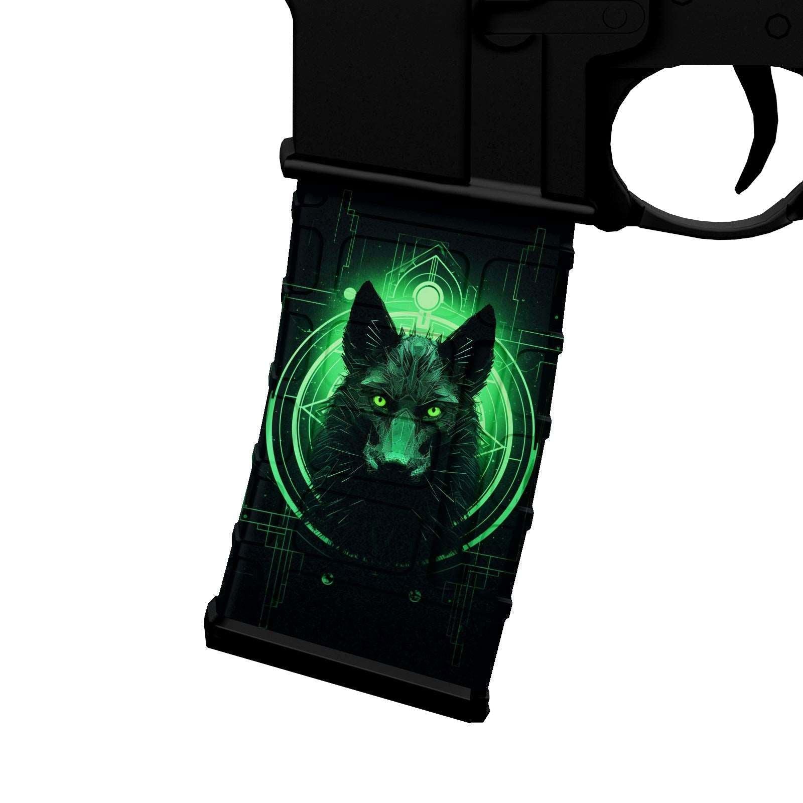 AR-15 M4 M16 Mag Skin - Green Wolf - WrapMyGun Gun Skins & AR-15 M4 Mag Skins
