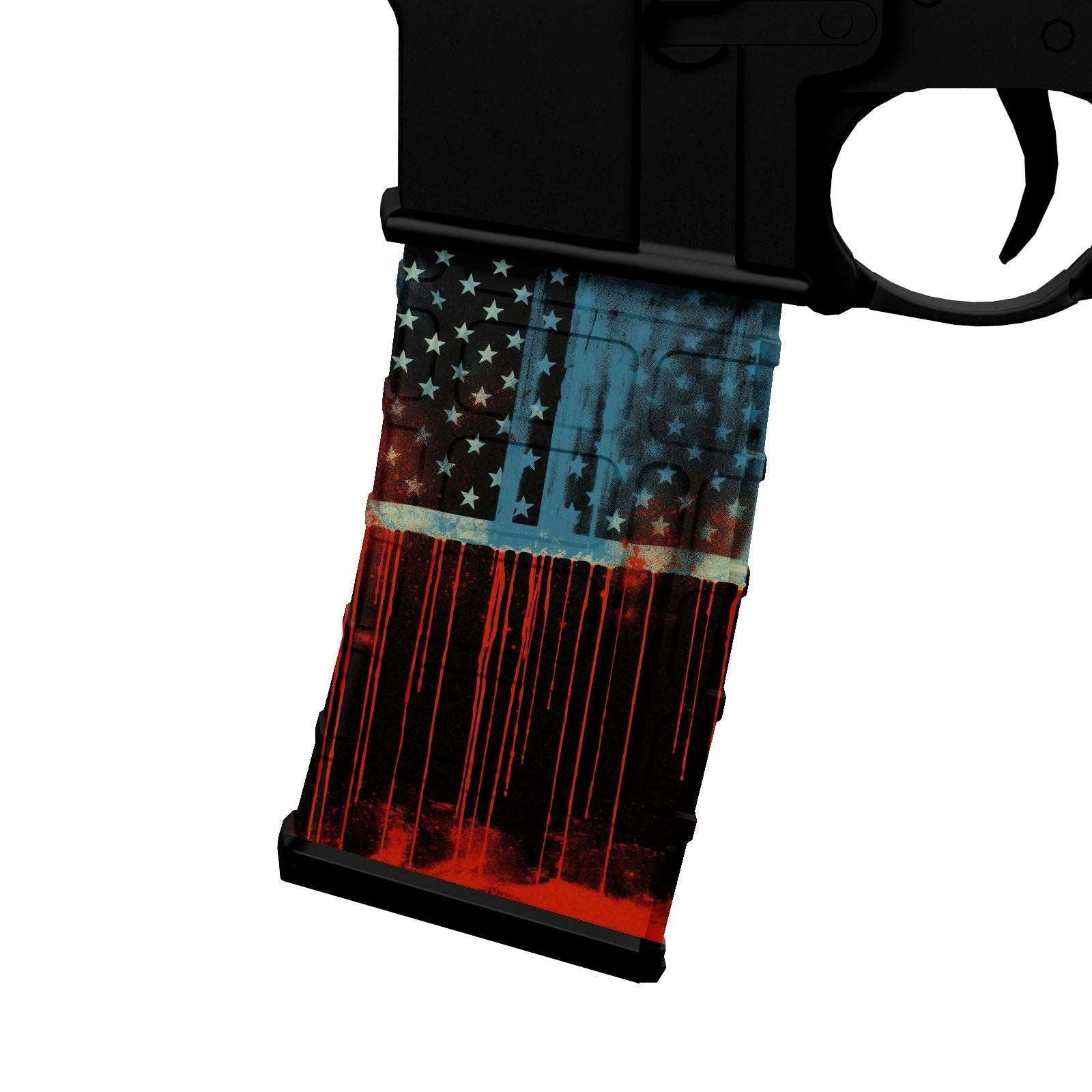 AR-15 M4 M16 Mag Skin - Grunge USA Flag - WrapMyGun Gun Skins & AR-15 M4 Mag Skins