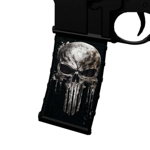 AR-15 M4 M16 Mag Skin - Metal Skull - WrapMyGun Gun Skins & AR-15 M4 Mag Skins