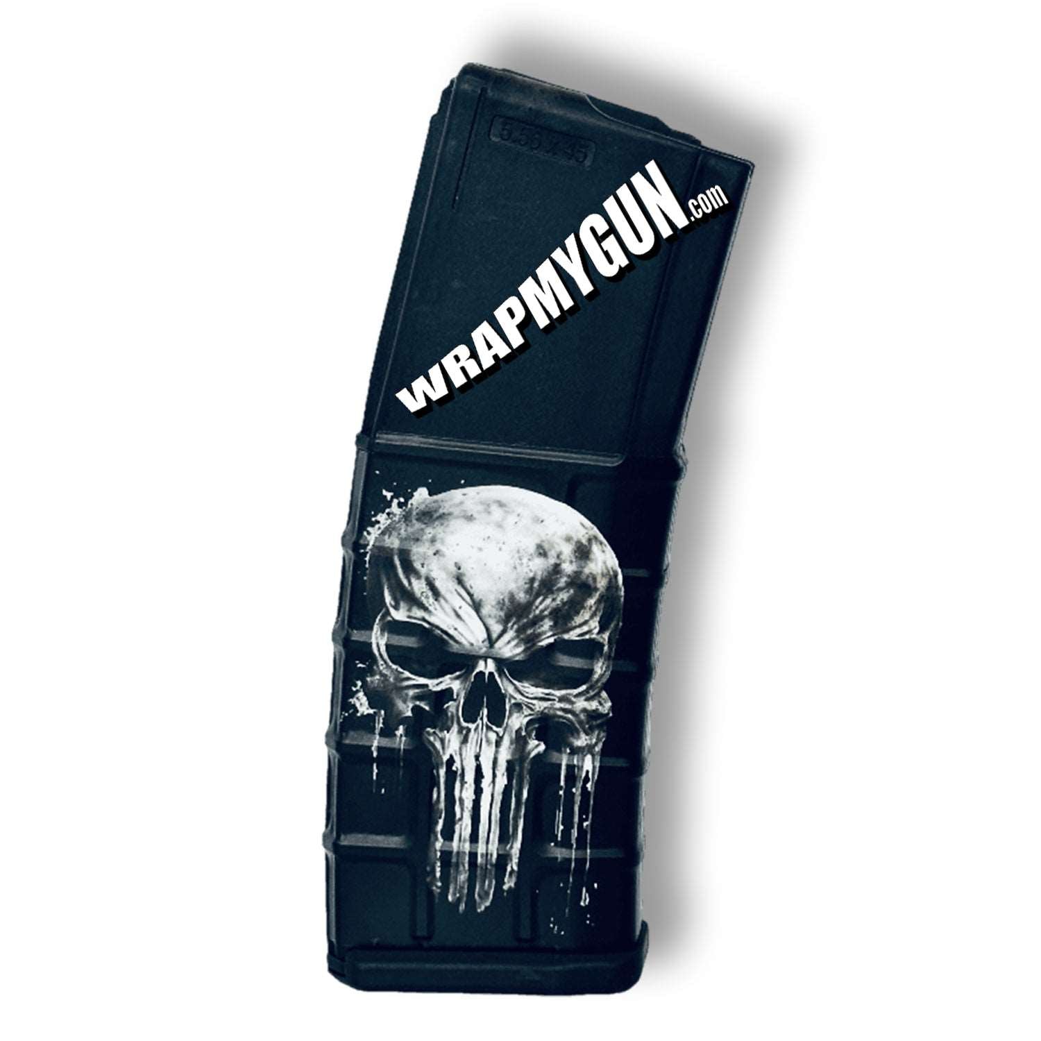 AR-15 M4 M16 Mag Skin - Metal Skull - WrapMyGun Gun Skins & AR-15 M4 Mag Skins