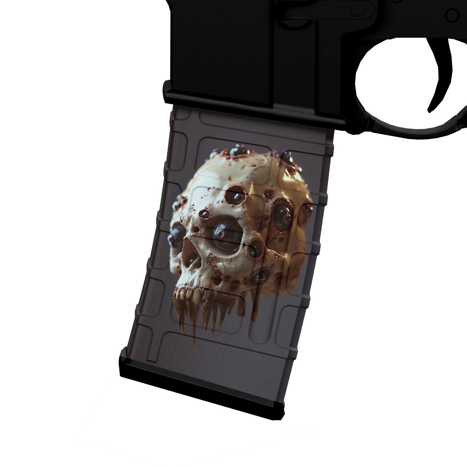 AR-15 M4 M16 Mag Skin - Metal Skull - WrapMyGun Gun Skins & AR-15 M4 Mag Skins