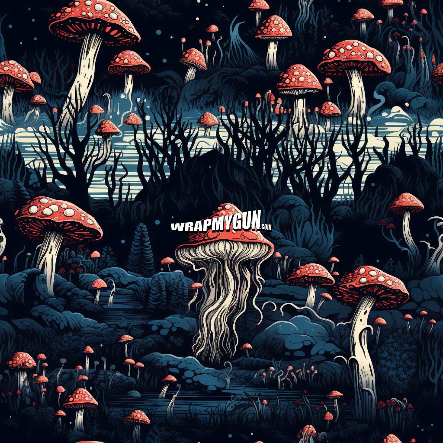 AR-15 M4 M16 Mag Skin - Mushrooms Medusa - WrapMyGun Gun Skins & AR-15 M4 Mag Skins