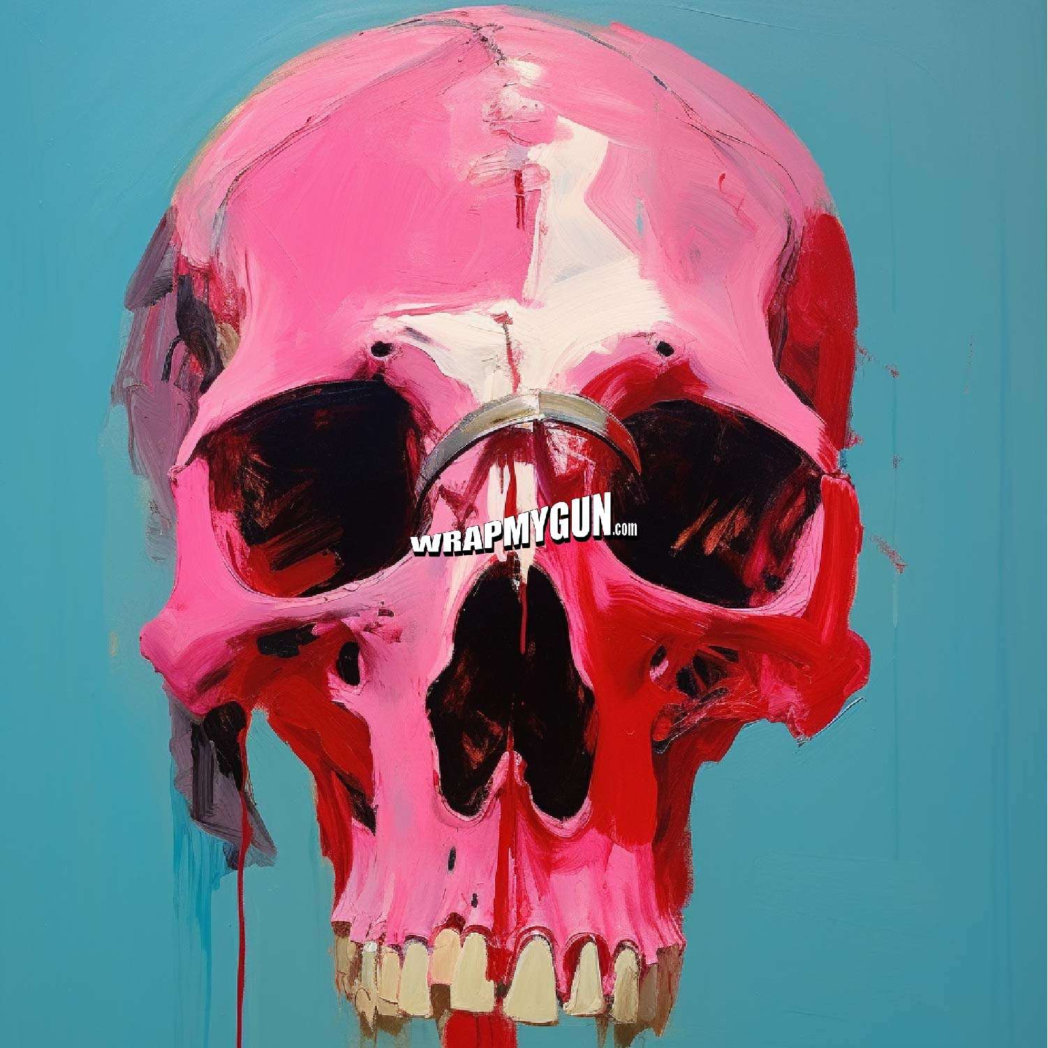 AR-15 M4 M16 Mag Skin - Pink Skull - WrapMyGun Gun Skins & AR-15 M4 Mag Skins