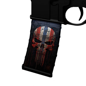 AR-15 M4 M16 Mag Skin - US Skull - WrapMyGun Gun Skins & AR-15 M4 Mag Skins