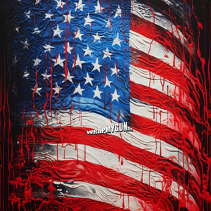 AR-15 M4 Mag Skin - Bloody USA Flag - WrapMyGun Gun Skins & AR-15 M4 Mag Skins