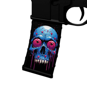 AR-15 M4 Mag Skin - Blue Skull - WrapMyGun Gun Skins & AR-15 M4 Mag Skins