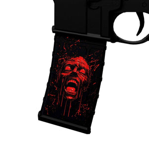 AR-15 M4 Mag Skin - Burning Face - WrapMyGun Gun Skins & AR-15 M4 Mag Skins