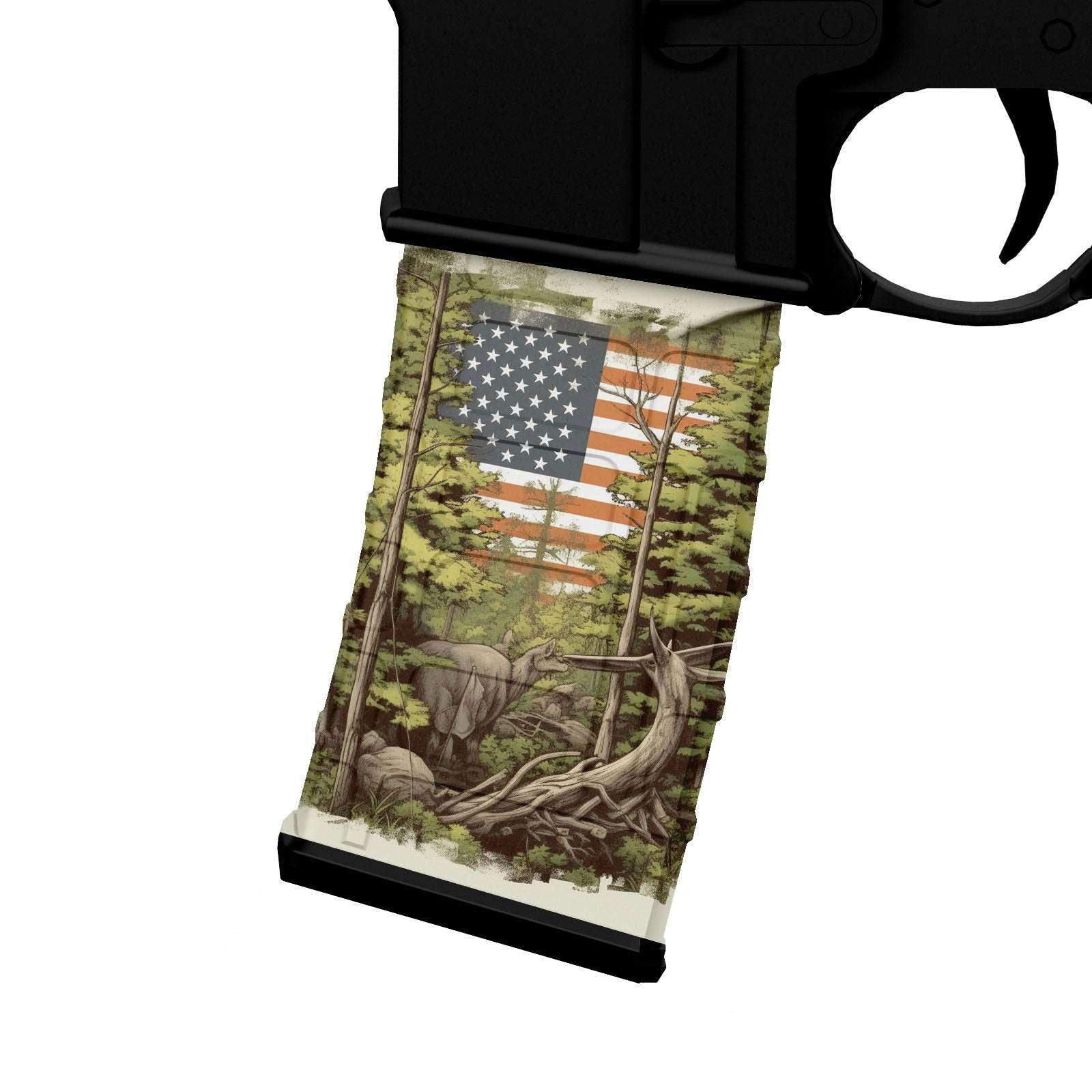 AR-15 M4 Mag Skin - Camouflage USA - WrapMyGun Gun Skins & AR-15 M4 Mag Skins