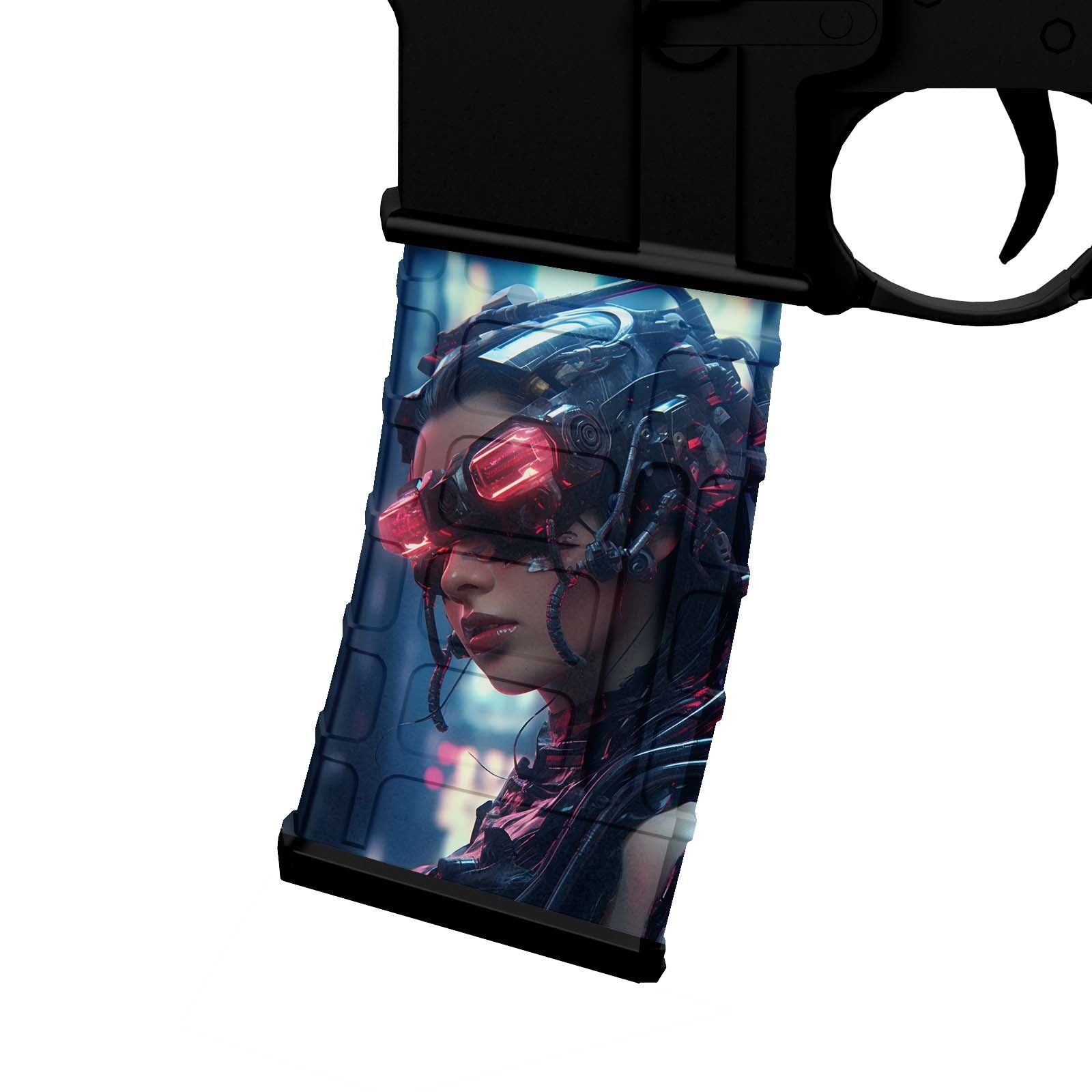 AR-15 M4 Mag Skin - Cyber Women - WrapMyGun Gun Skins & AR-15 M4 Mag Skins