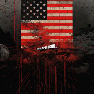 AR-15 M4 Mag Skin - Grunge USA Flag - WrapMyGun Gun Skins & AR-15 M4 Mag Skins