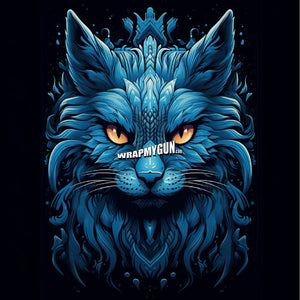 AR-15 Mag Skin - Blue Cat - WrapMyGun Gun Skins & AR-15 M4 Mag Skins