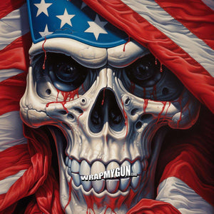 AR-15 Mag Skin - USA Skull - WrapMyGun Gun Skins & AR-15 M4 Mag Skins