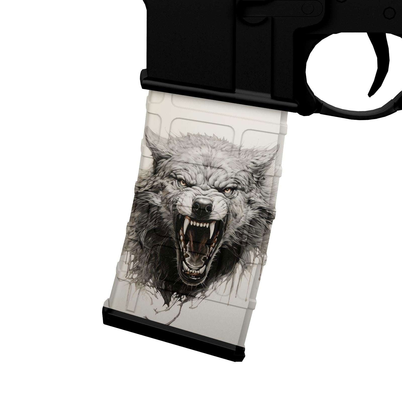AR-15 Mag Skin - White Wolf - WrapMyGun Gun Skins & AR-15 M4 Mag Skins