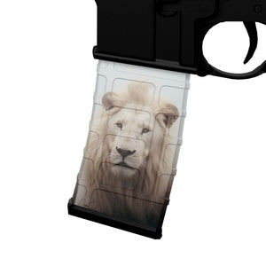 AR-15 Mag Skin Wrap - White Lion - WrapMyGun Gun Skins & AR-15 M4 Mag Skins