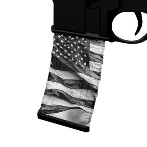 AR-15 Magazine Skin - Black USA Flag - WrapMyGun Gun Skins & AR-15 M4 Mag Skins