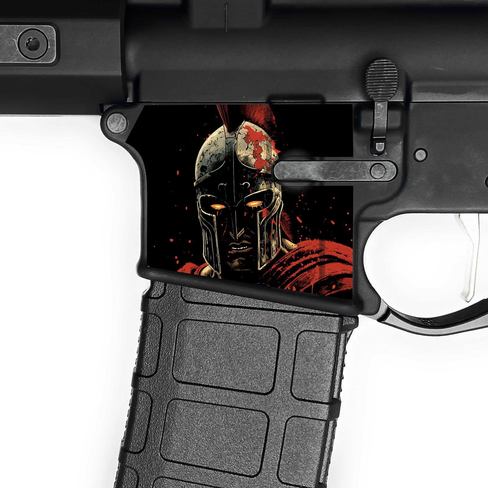 AR-15 Magwell Skin - Spartan - WrapMyGun Gun Skins & AR-15 M4 Mag Skins