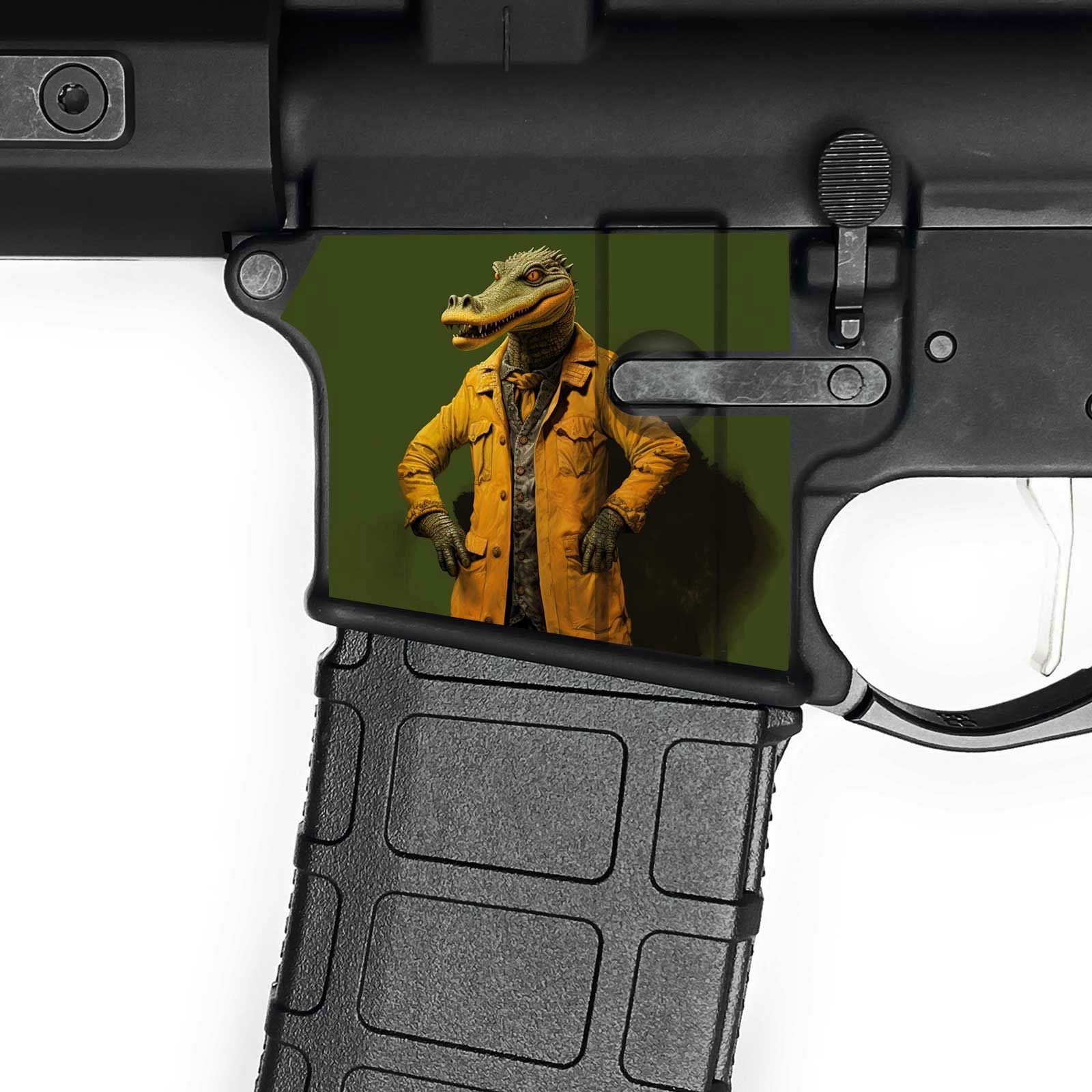AR15 Magwell Skin - Crocodile - WrapMyGun Gun Skins & AR-15 M4 Mag Skins