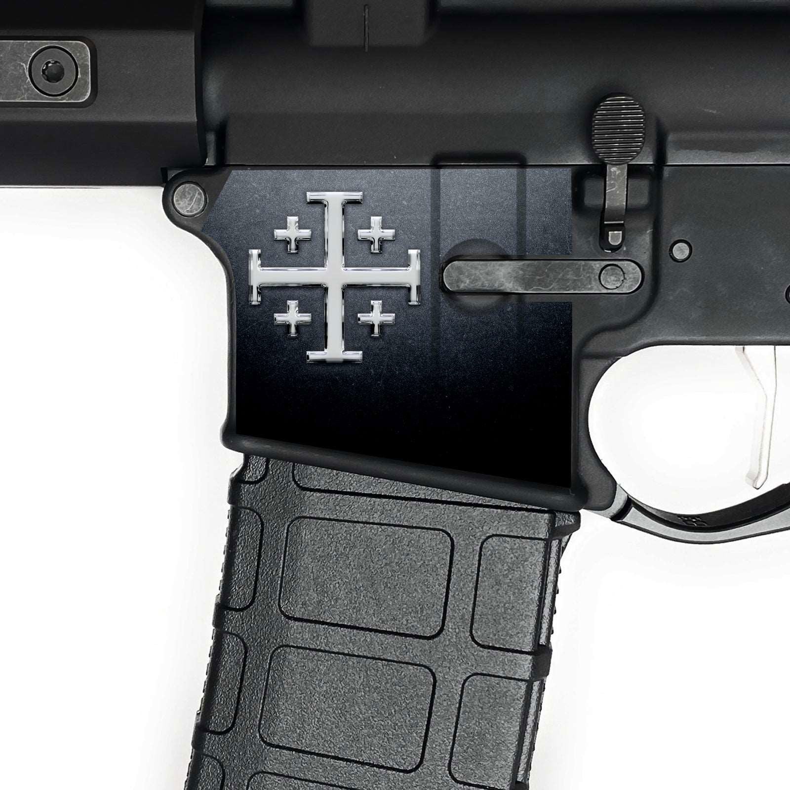 AR15 Magwell Skin - Crusader Cross - WrapMyGun Gun Skins & AR-15 M4 Mag Skins