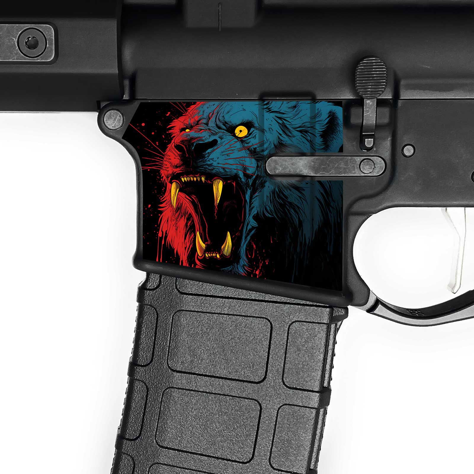AR15 Magwell Skin - Lion - WrapMyGun Gun Skins & AR-15 M4 Mag Skins