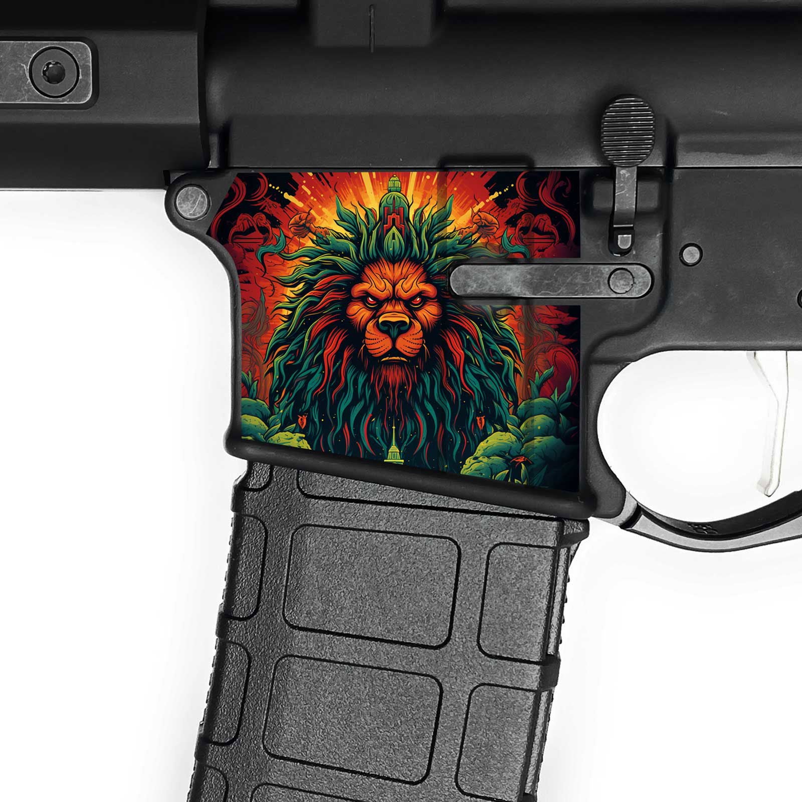 AR15 Magwell Skin - Lion - WrapMyGun Gun Skins & AR-15 M4 Mag Skins