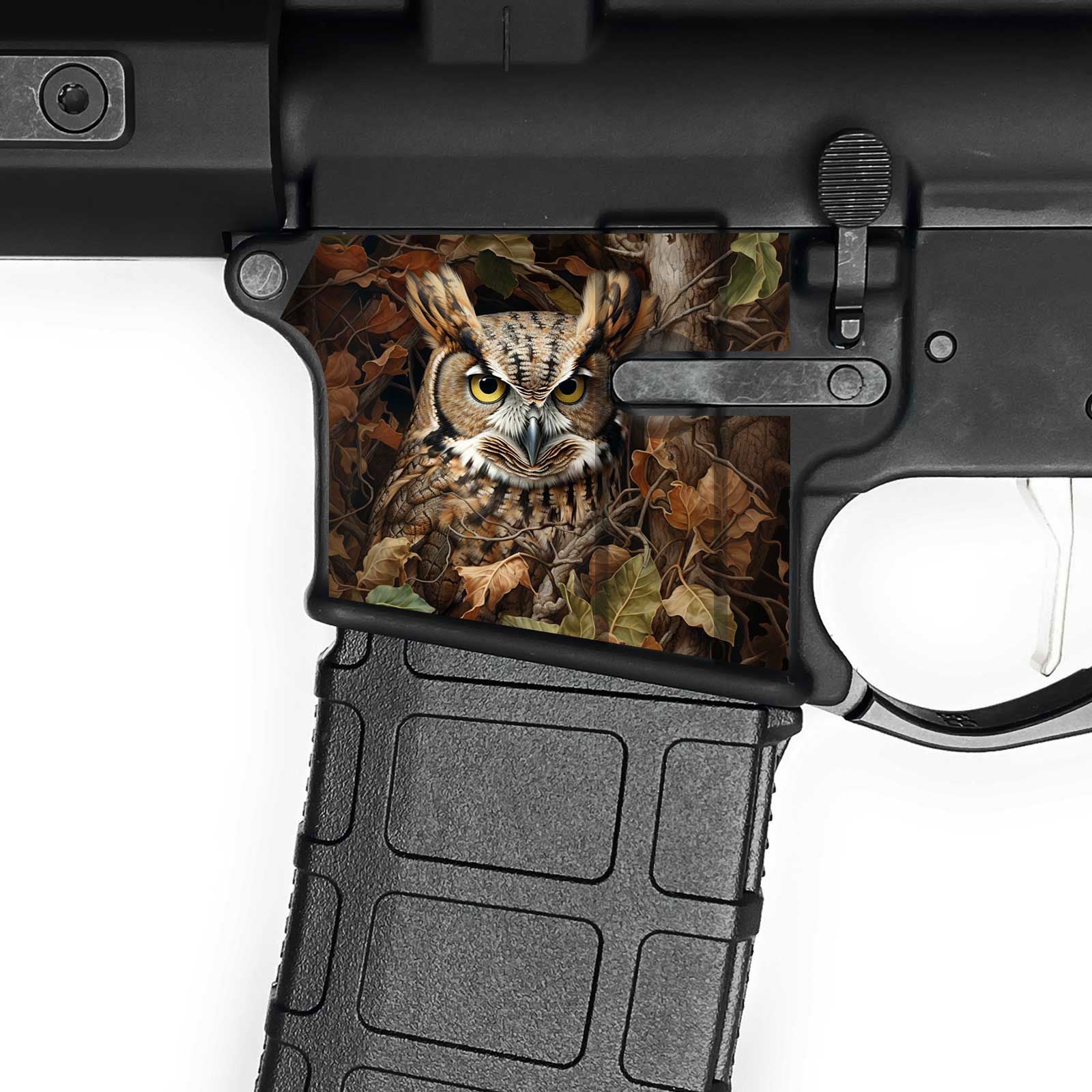 AR15 Magwell Skin - Owl Camo - WrapMyGun Gun Skins & AR-15 M4 Mag Skins