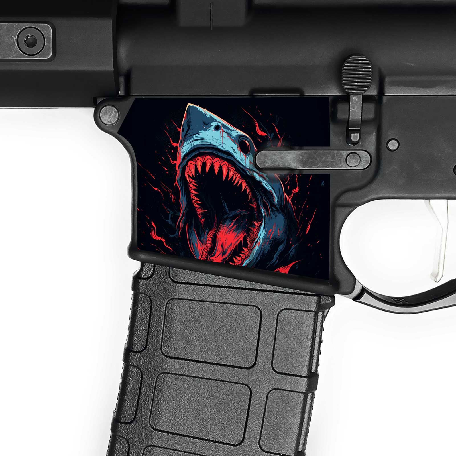 AR15 Magwell Skin - Shark - WrapMyGun Gun Skins & AR-15 M4 Mag Skins