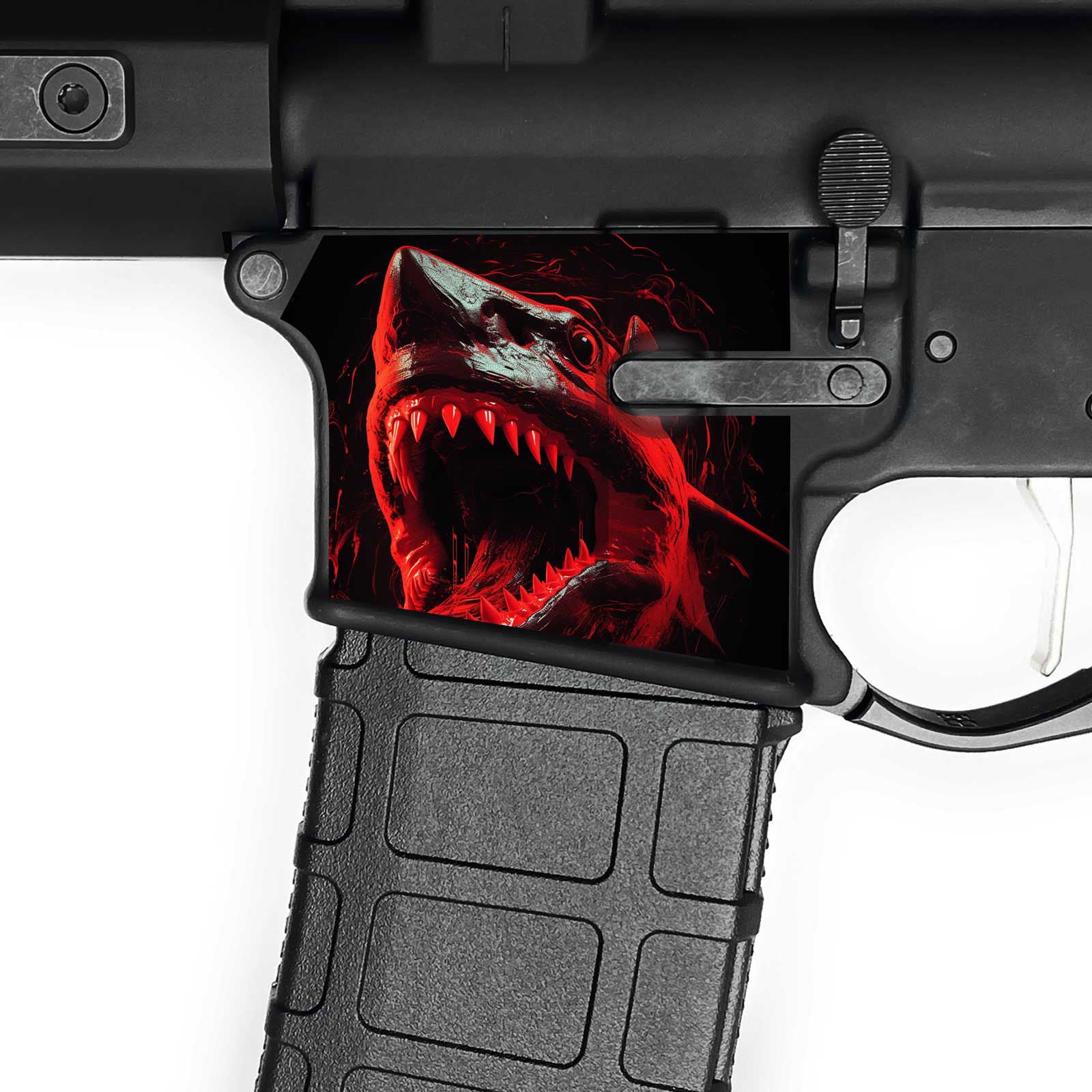 AR15 Magwell Skin - Shark - WrapMyGun Gun Skins & AR-15 M4 Mag Skins