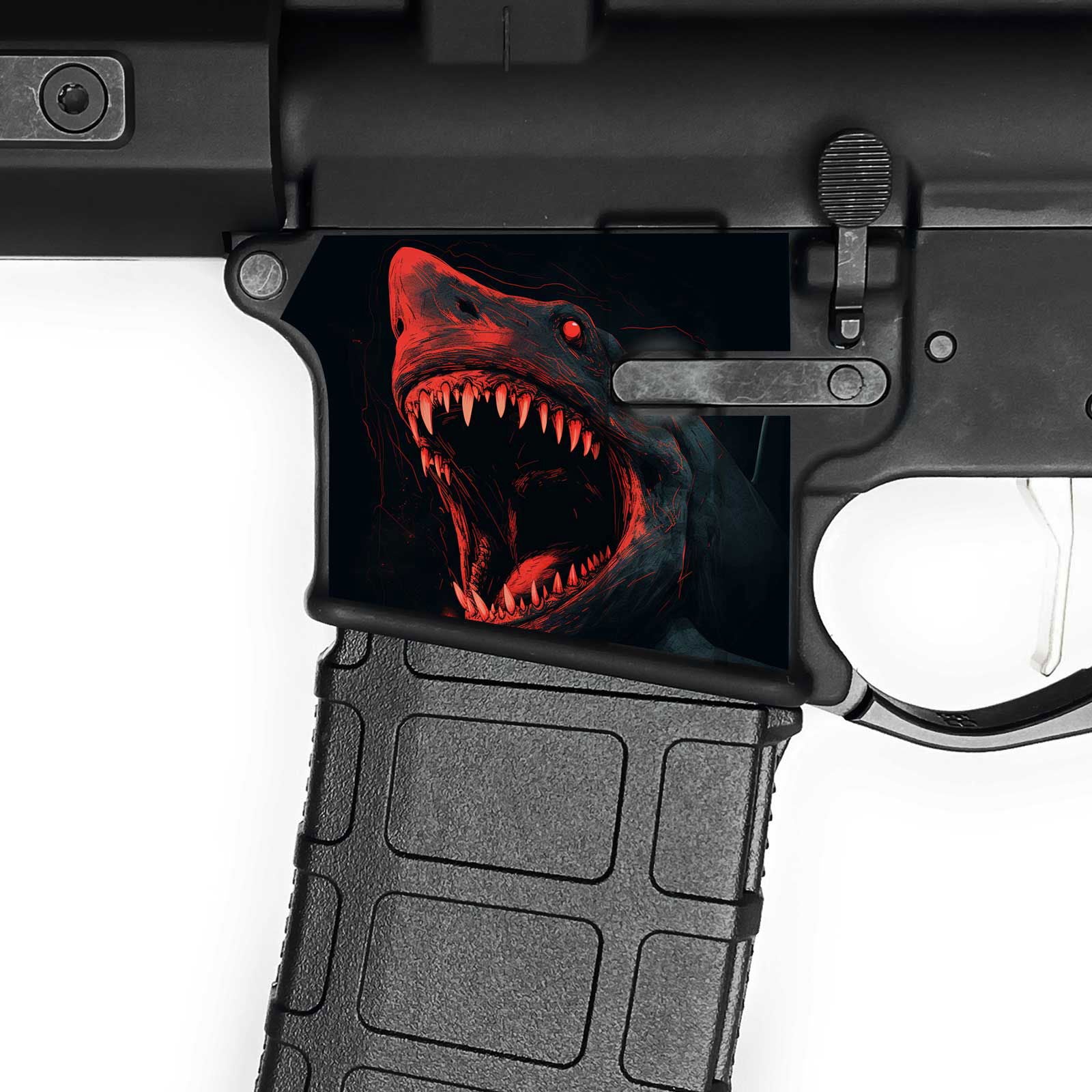 AR15 Magwell Skin - Shark - WrapMyGun Gun Skins & AR-15 M4 Mag Skins