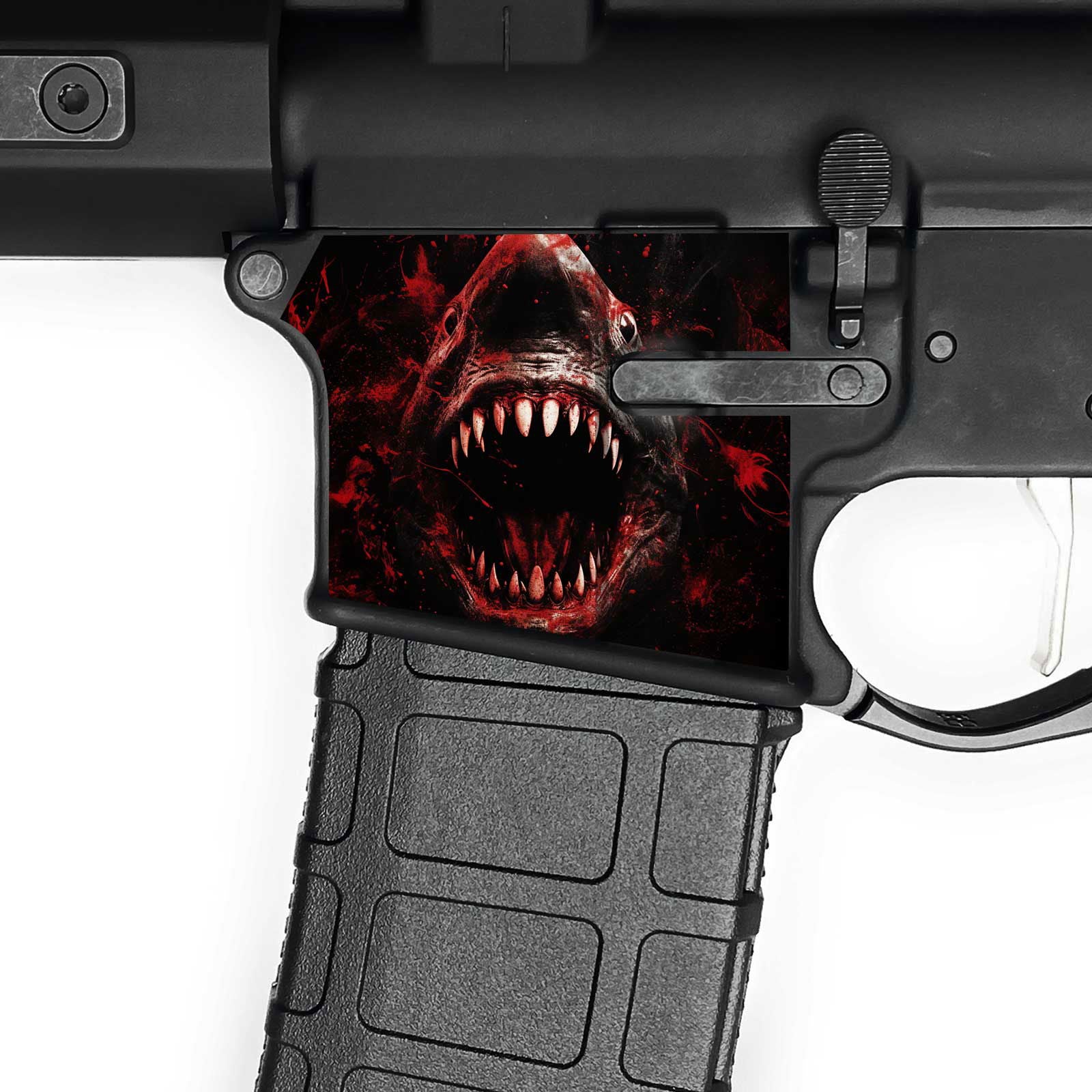 AR15 Magwell Skin - Shark - WrapMyGun Gun Skins & AR-15 M4 Mag Skins