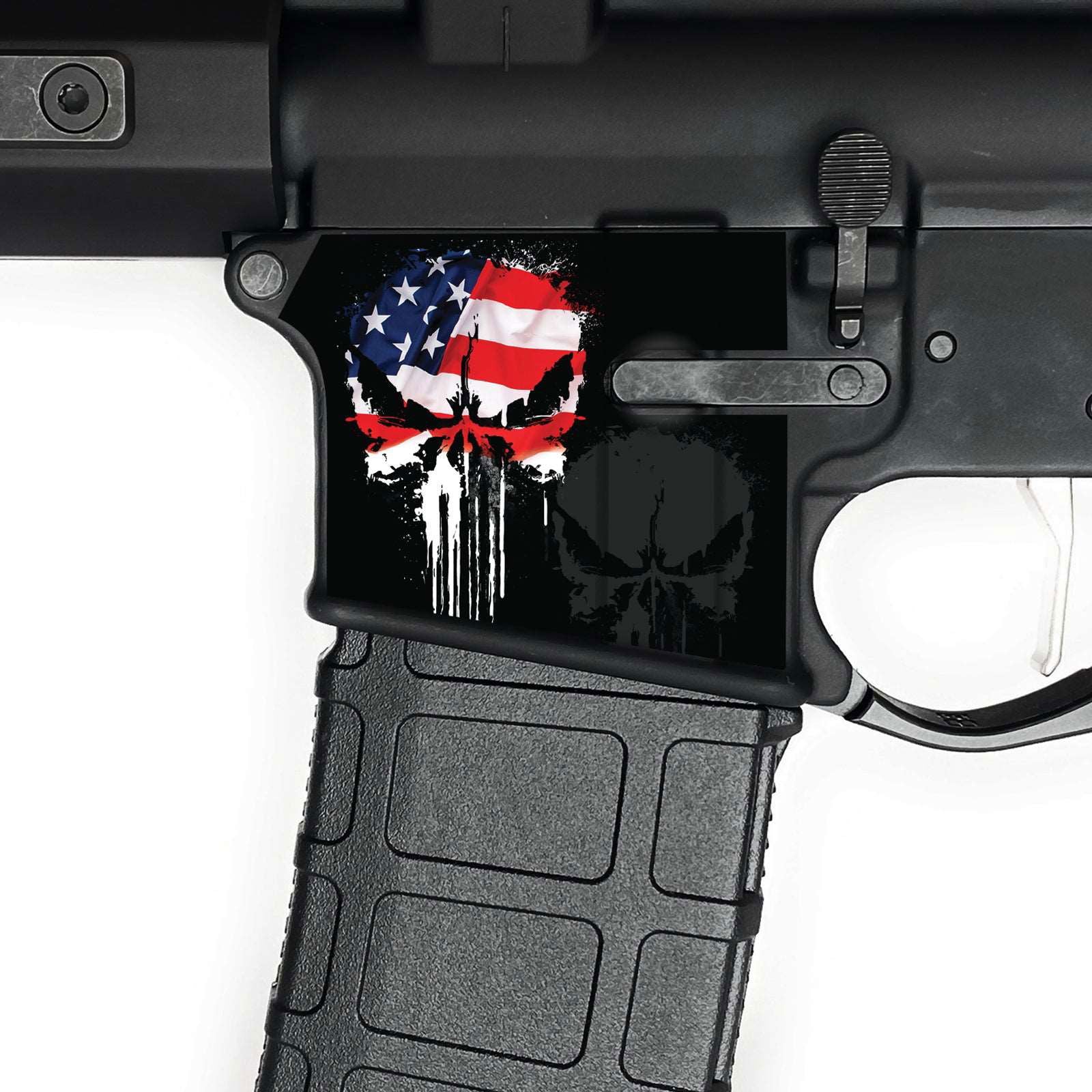 AR15 Magwell Skin - Skull - WrapMyGun Gun Skins & AR-15 M4 Mag Skins