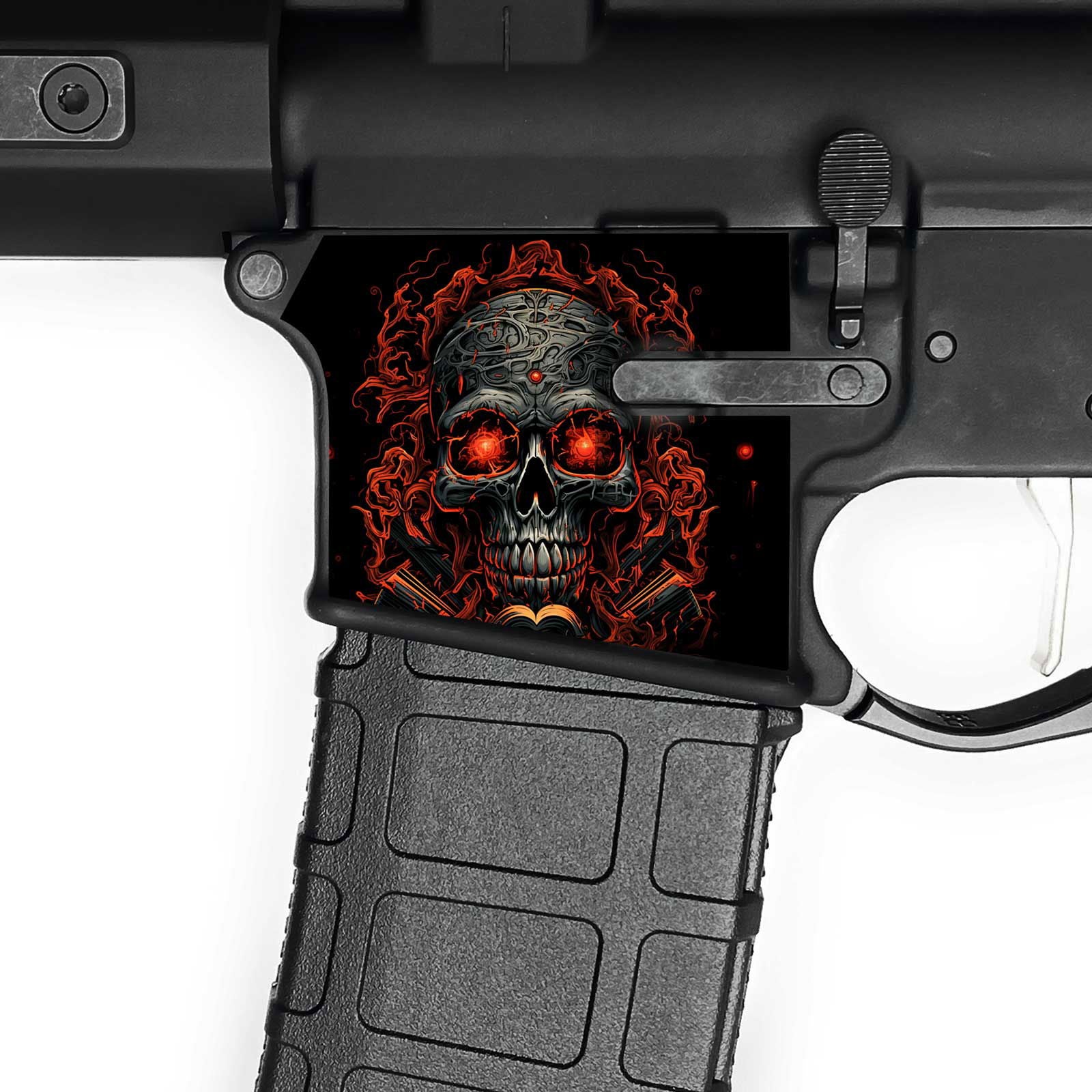 AR15 Magwell Skin - Skull - WrapMyGun Gun Skins & AR-15 M4 Mag Skins