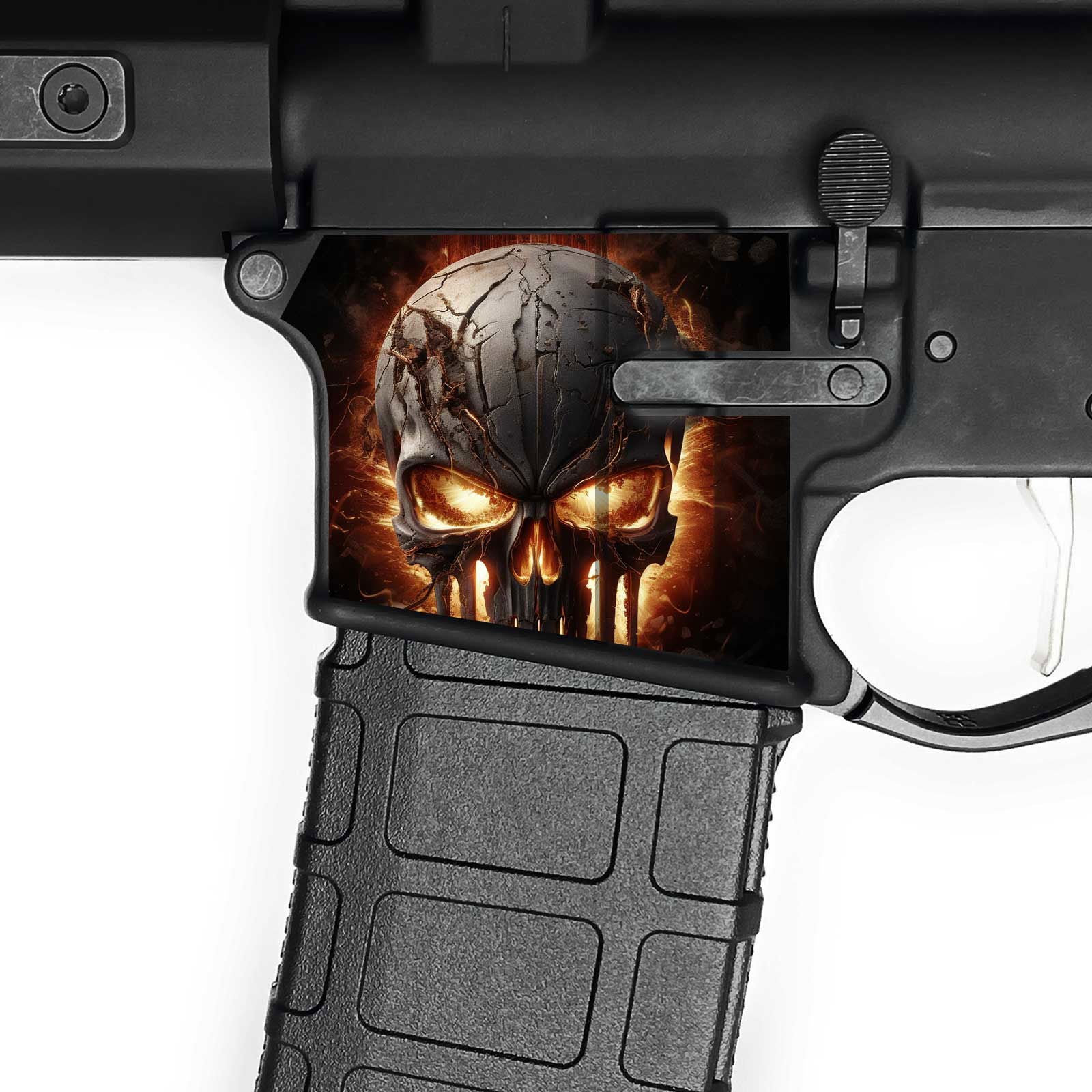 AR15 Magwell Skin - Skull - WrapMyGun Gun Skins & AR-15 M4 Mag Skins