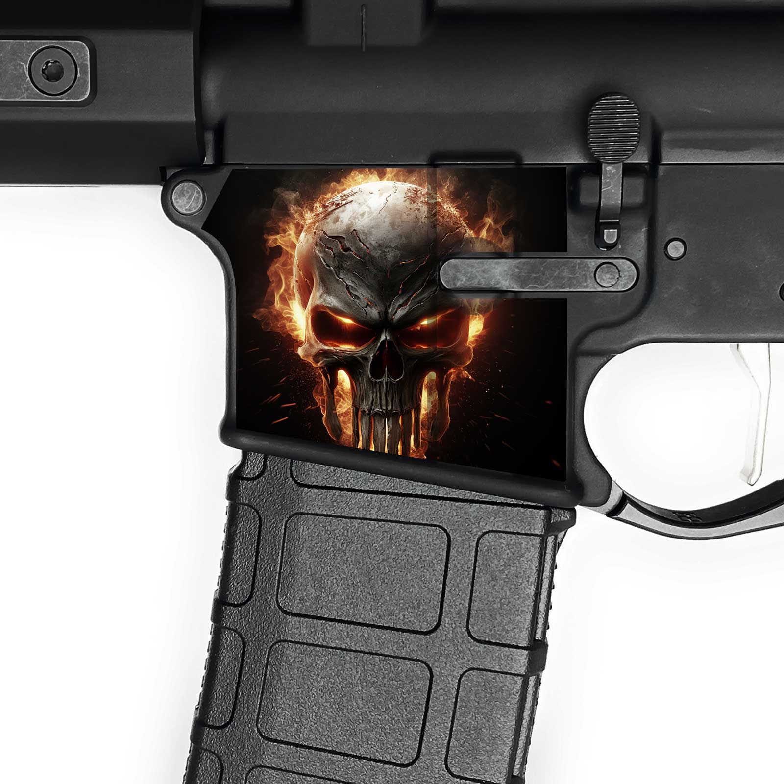 AR15 Magwell Skin - Skull - WrapMyGun Gun Skins & AR-15 M4 Mag Skins