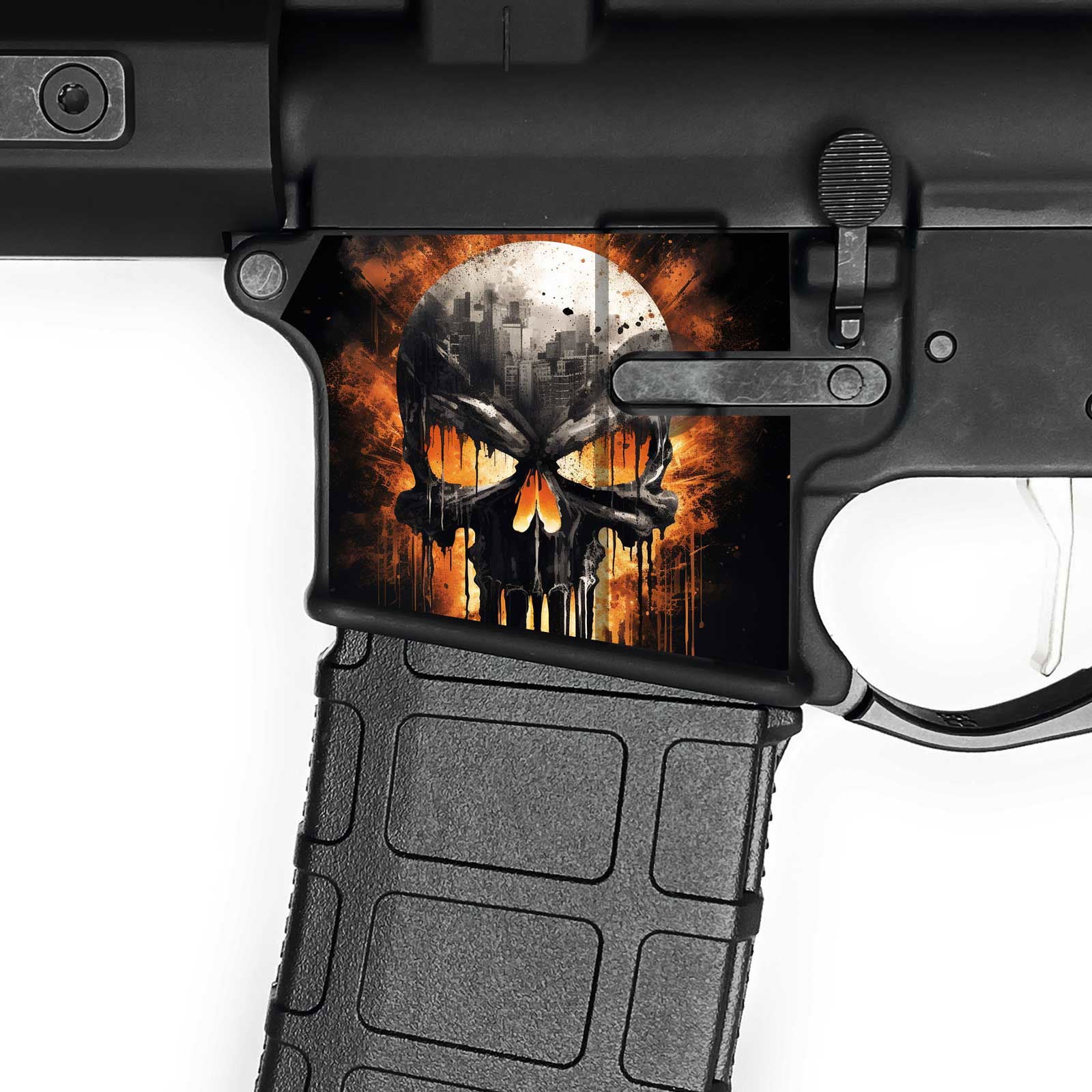 AR15 Magwell Skin - Skull - WrapMyGun Gun Skins & AR-15 M4 Mag Skins