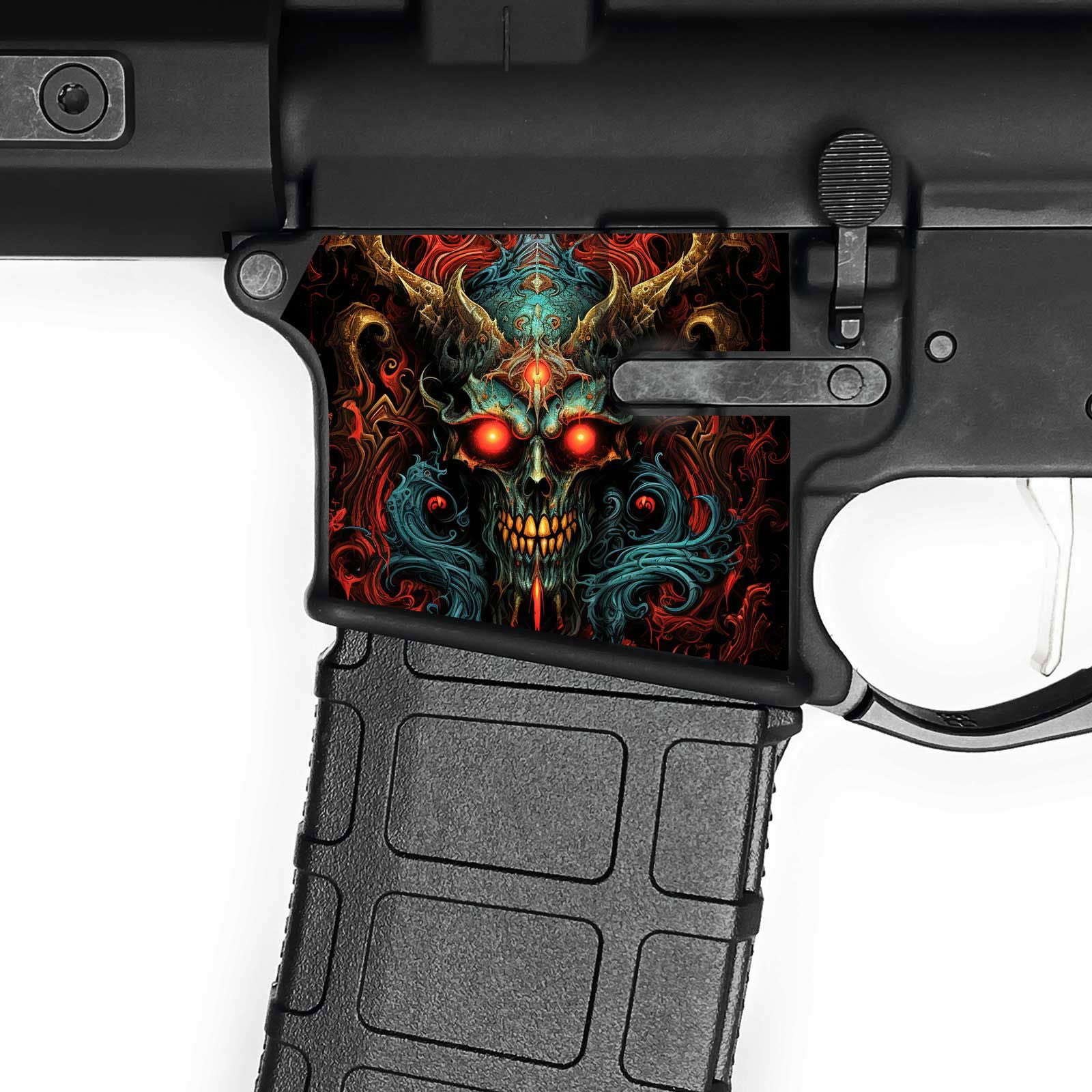 AR15 Magwell Skin - Skull - WrapMyGun Gun Skins & AR-15 M4 Mag Skins