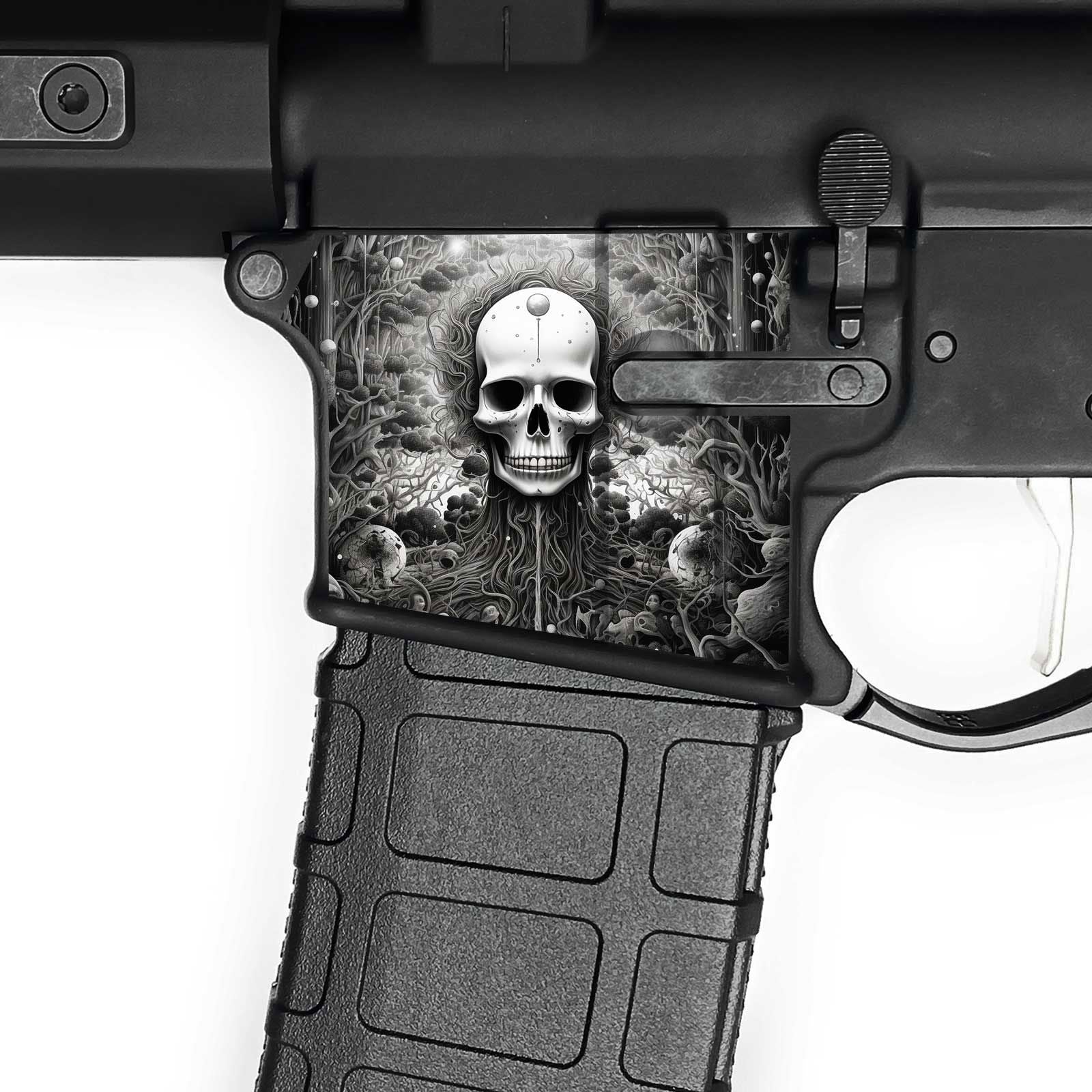 AR15 Magwell Skin - Skull - WrapMyGun Gun Skins & AR-15 M4 Mag Skins