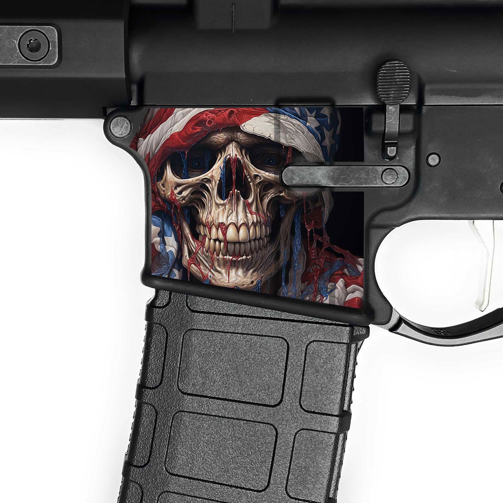 AR15 Magwell Skin - Skull - WrapMyGun Gun Skins & AR-15 M4 Mag Skins