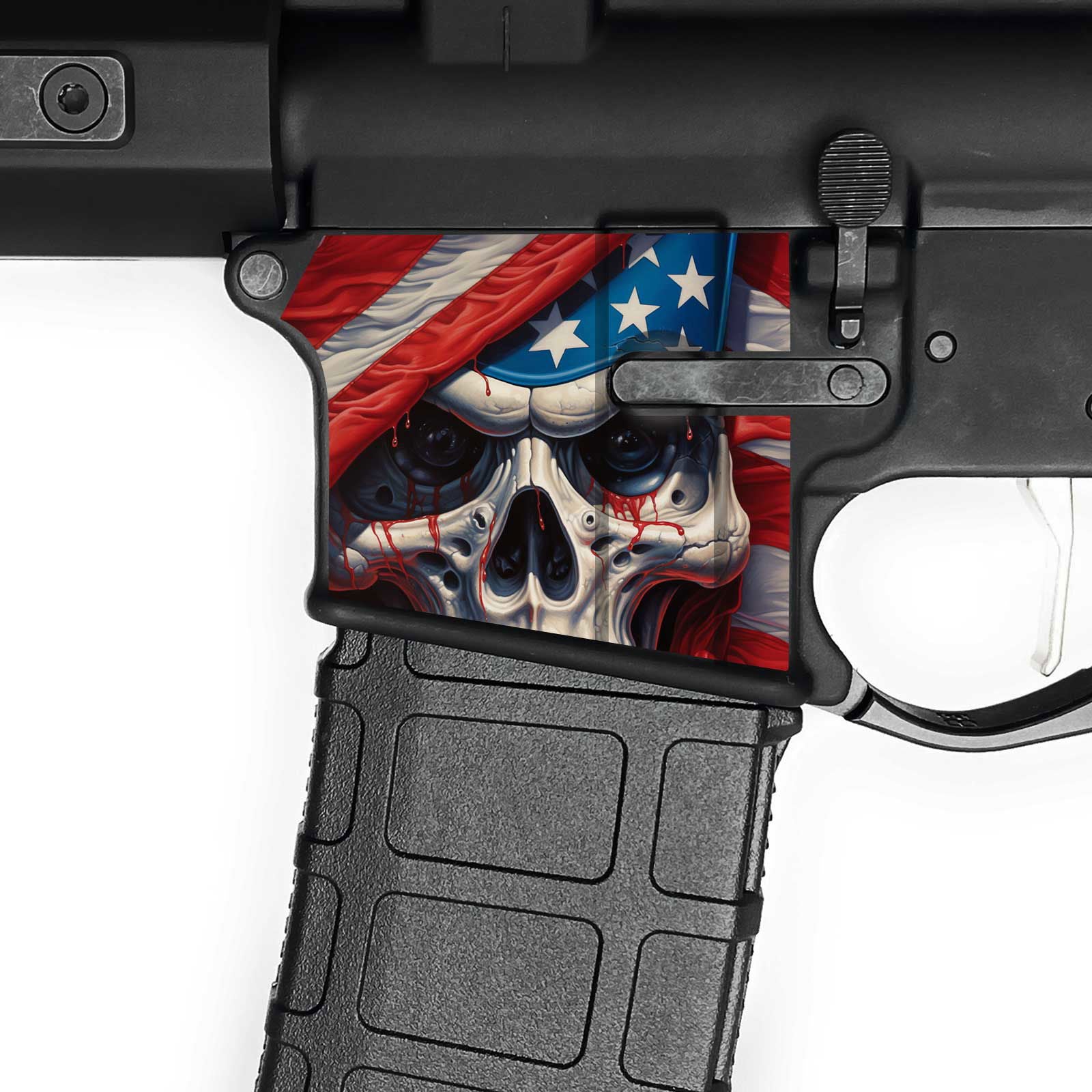 AR15 Magwell Skin - Skull - WrapMyGun Gun Skins & AR-15 M4 Mag Skins