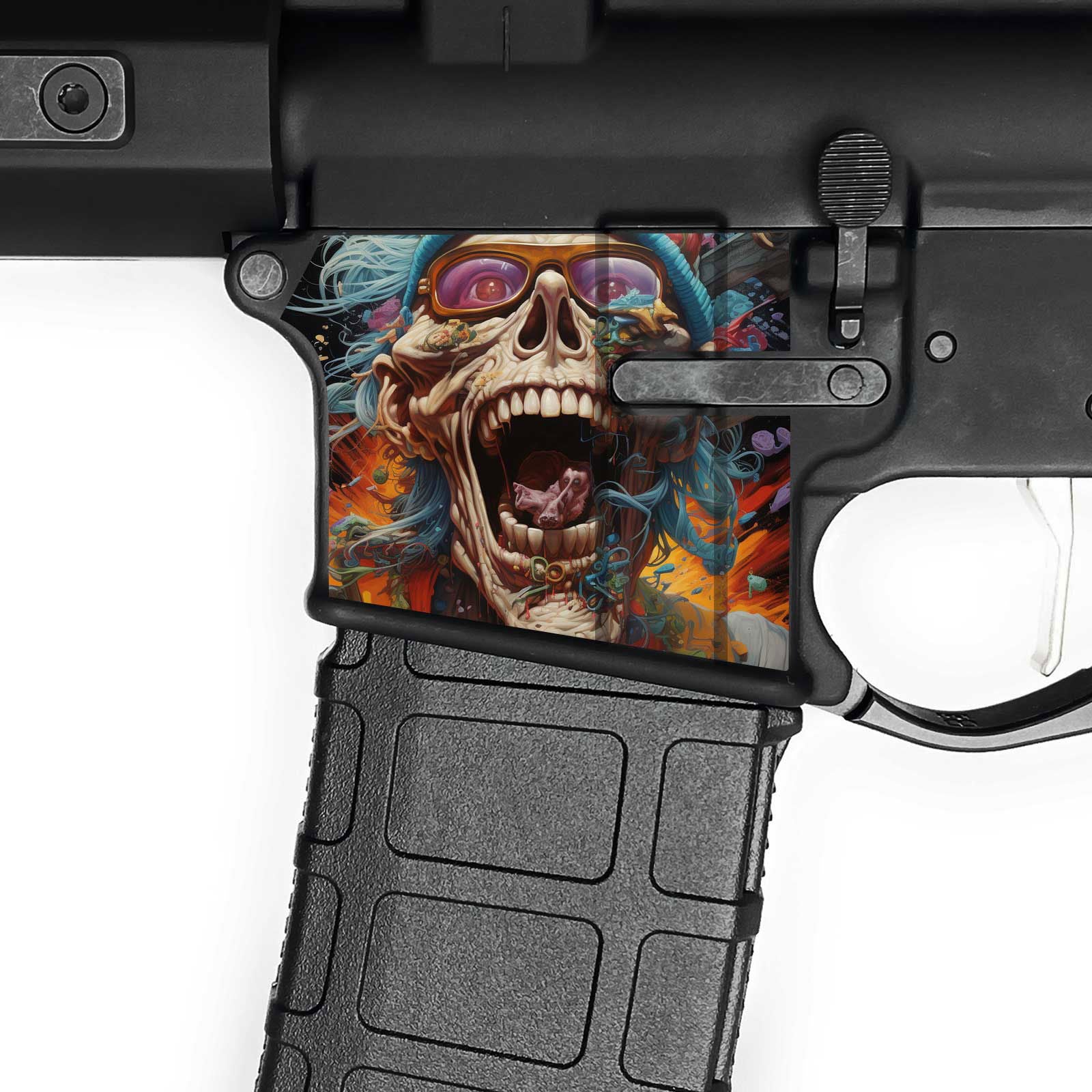 AR15 Magwell Skin - Skull - WrapMyGun Gun Skins & AR-15 M4 Mag Skins