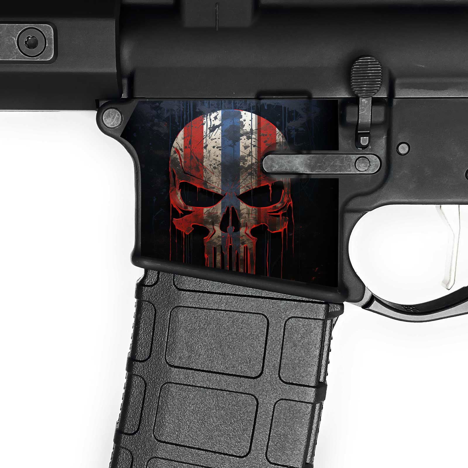 AR15 Magwell Skin - Skull - WrapMyGun Gun Skins & AR-15 M4 Mag Skins