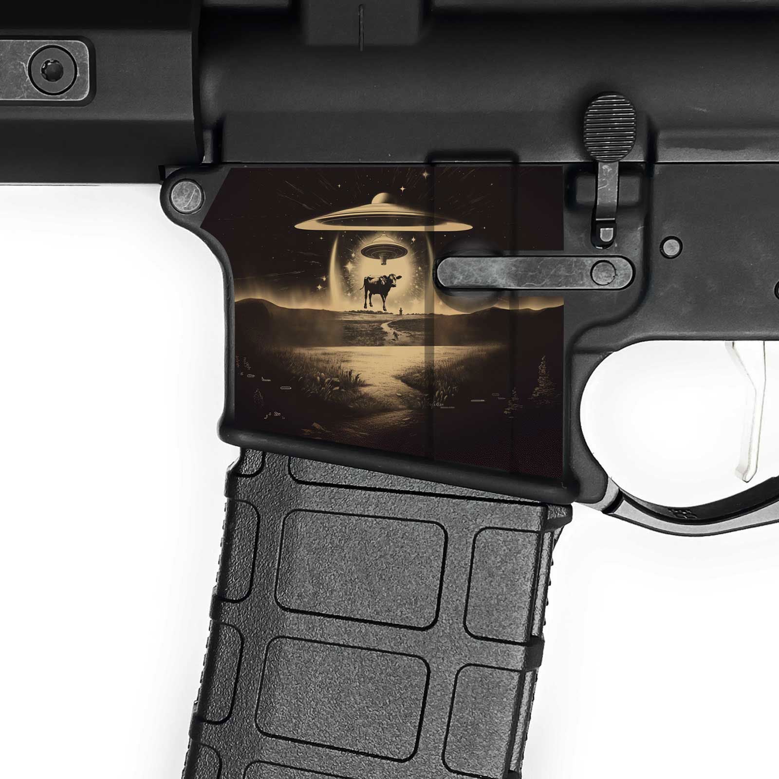 AR15 Magwell Skin - UFO - WrapMyGun Gun Skins & AR-15 M4 Mag Skins