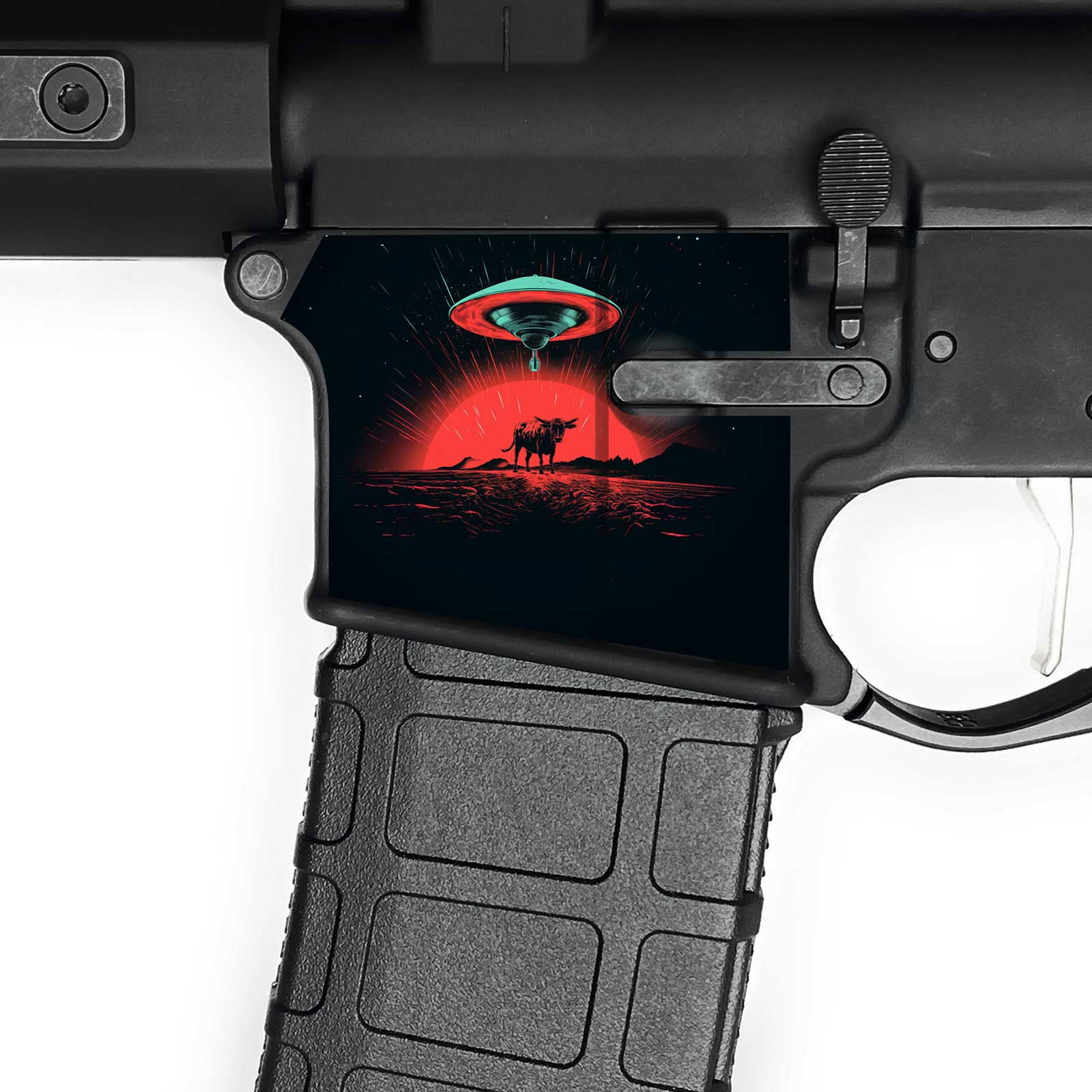 AR15 Magwell Skin - UFO - WrapMyGun Gun Skins & AR-15 M4 Mag Skins