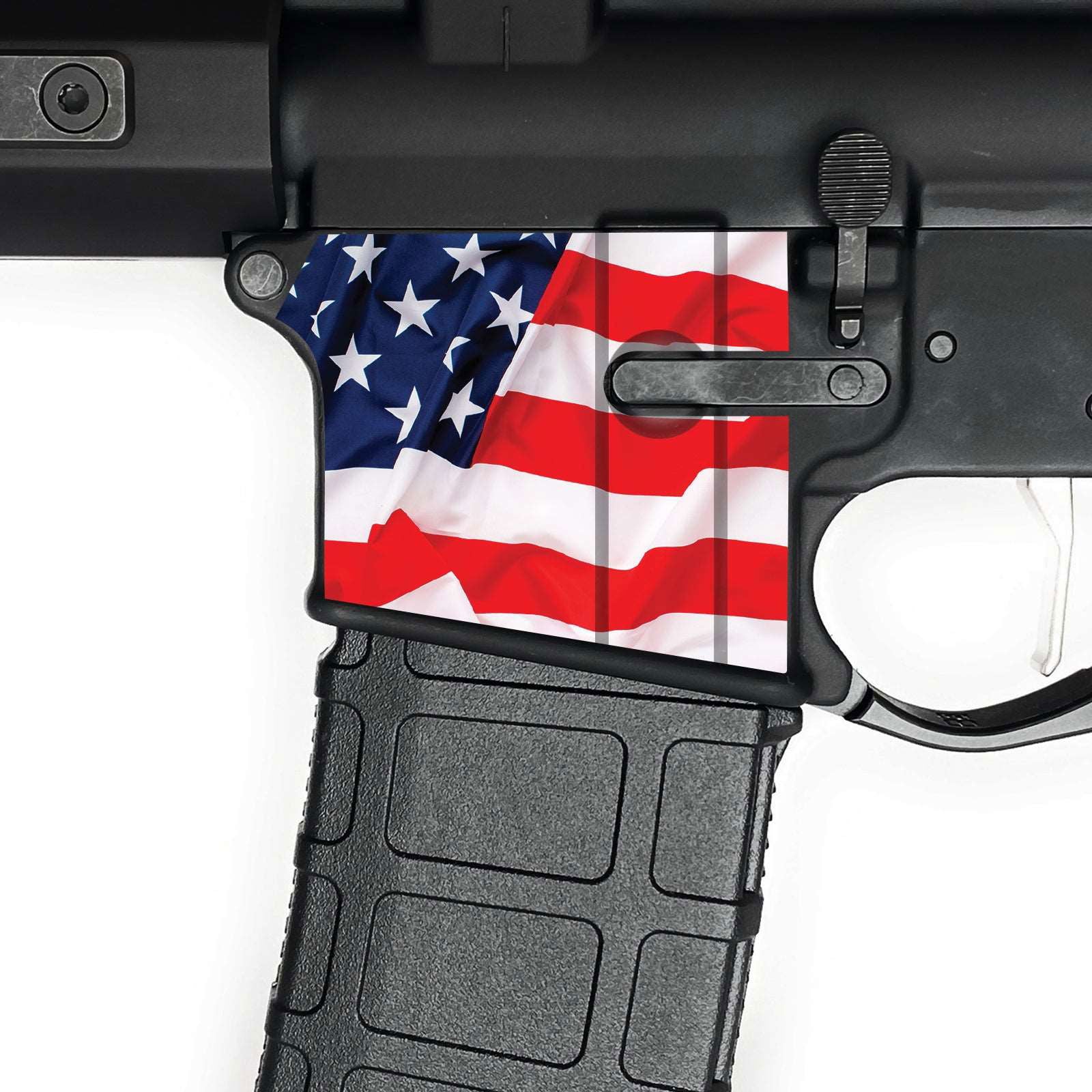 AR15 Magwell Skin - USA Flag - WrapMyGun Gun Skins & AR-15 M4 Mag Skins