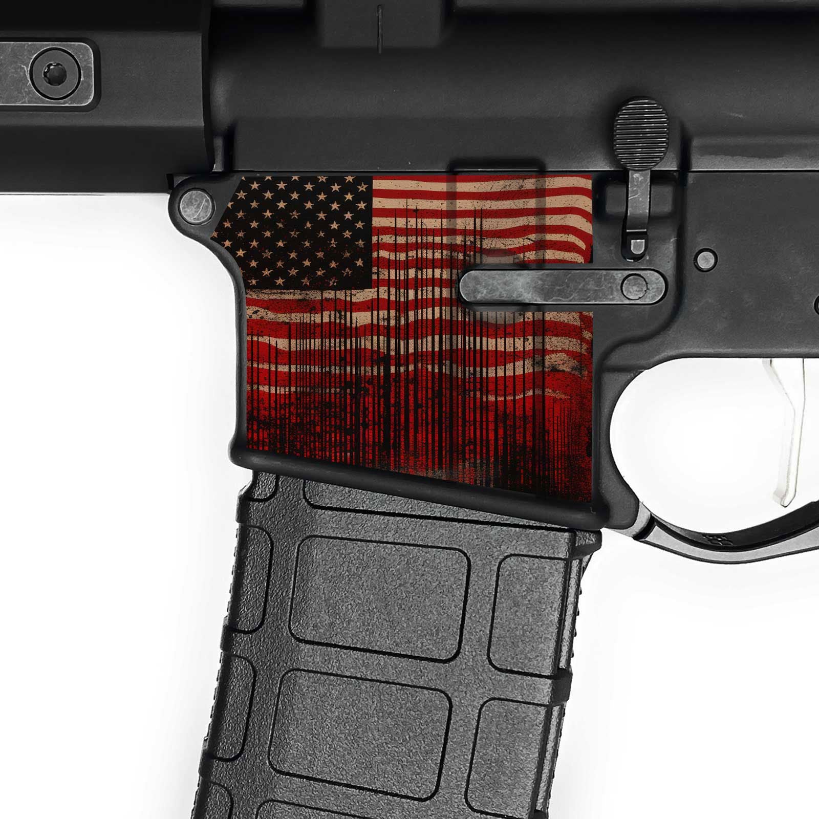 AR15 Magwell Skin - USA Flag - WrapMyGun Gun Skins & AR-15 M4 Mag Skins