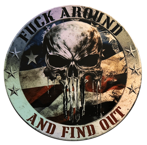 FAFO Skull Decal Holographic - Fuck Around and Find Out Color Decal - WrapMyGun Gun Skins & AR-15 M4 Mag Skins