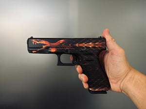 Gun Skin Premium Vinyl Pistol Wrap - Burning Red Snake - WrapMyGun Gun Skins & AR-15 M4 Mag Skins
